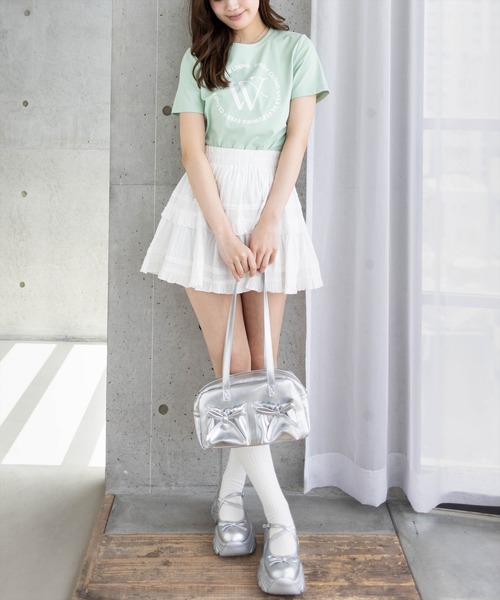 clear（クリア）の「サークルロゴプリントTシャツ[着回し抜群 大人 カジュアル]≪2025SS新作≫（Tシャツ/カットソー・レディース・ミント/ラベンダー/オフホワイト/ブラック・F）」の7枚目の写真