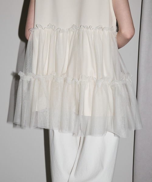 leimn（レイムン）の「【チュールドッキングジレベスト】（ベスト・レディース・アイボリー/ブラック・M）」の12枚目の写真