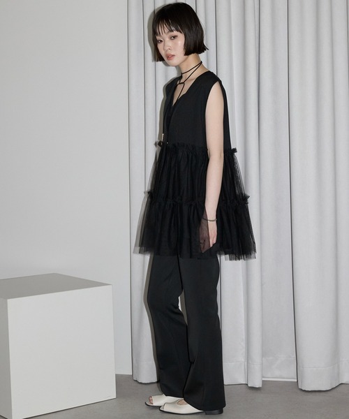 leimn（レイムン）の「【チュールドッキングジレベスト】（ベスト・レディース・アイボリー/ブラック・M）」の19枚目の写真