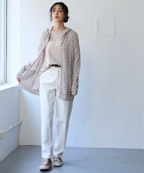 nissen（ニッセン）の「１２分袖綿混うすカルロング丈パーカー（ＵＶカット・吸汗速乾・抗菌防臭・毛玉防止）（パーカー・レディース・ピンク/グリーン/ベージュ系その他/ネイビー/チャコールグレー/オフホワイト/ブラック・L/LL/3L/S/M）」の14枚目の写真