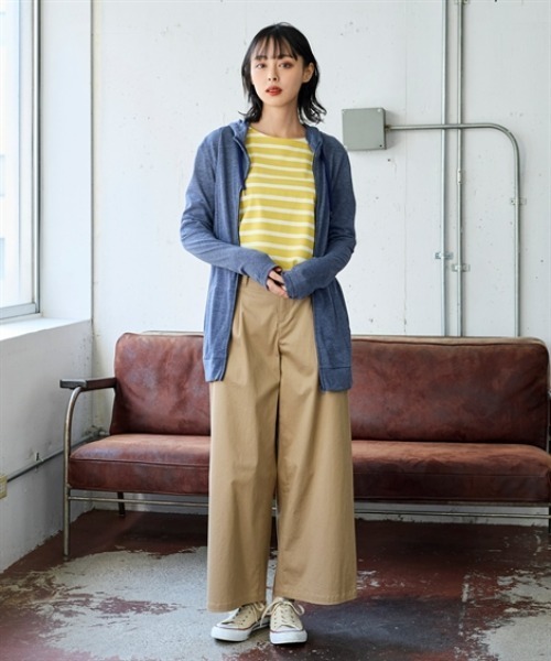 nissen（ニッセン）の「１２分袖綿混うすカルロング丈パーカー（ＵＶカット・吸汗速乾・抗菌防臭・毛玉防止）（パーカー・レディース・ピンク/グリーン/ベージュ系その他/ネイビー/チャコールグレー/オフホワイト/ブラック・L/LL/3L/S/M）」の16枚目の写真