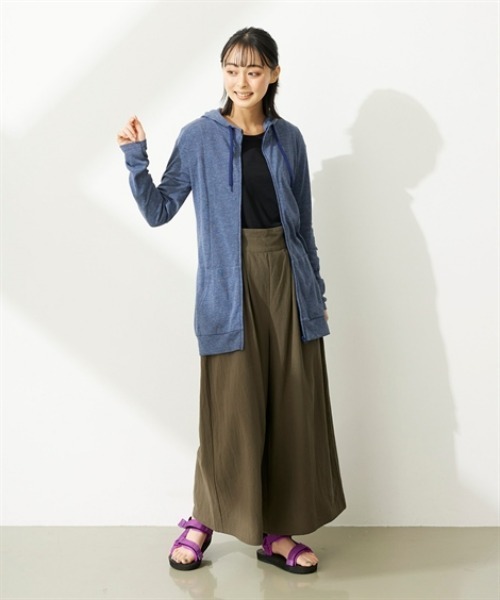 nissen（ニッセン）の「１２分袖綿混うすカルロング丈パーカー（ＵＶカット・吸汗速乾・抗菌防臭・毛玉防止）（パーカー・レディース・ピンク/グリーン/ベージュ系その他/ネイビー/チャコールグレー/オフホワイト/ブラック・L/LL/3L/S/M）」の18枚目の写真