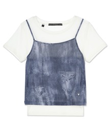 Guess | LADIES' Denim Tanktop&S/Slvteeshirt Set デニム タンクトップ(その他トップス)