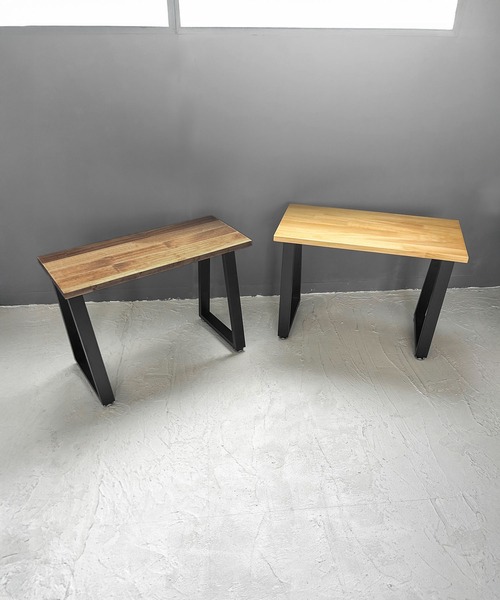 【未来工房】一点物です！アイアンレッグのデザインスツール パイン材 アイアンレッグのデザインスツール04 ハンドメイド <未来工房