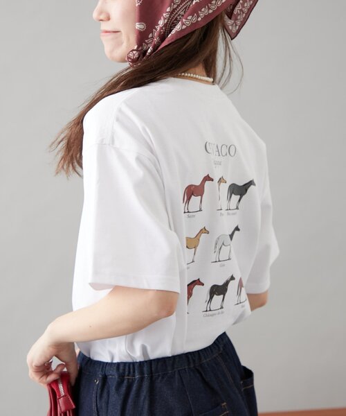 GEVACO(ゲバコ)の「【GEVACO】グラフィック馬図鑑半袖TEE(Tシャツ/カットソー・レディース・アイボリー/ネイビー/ホワイト・SMALL/MEDIUM/LARGE)」の14枚目の写真