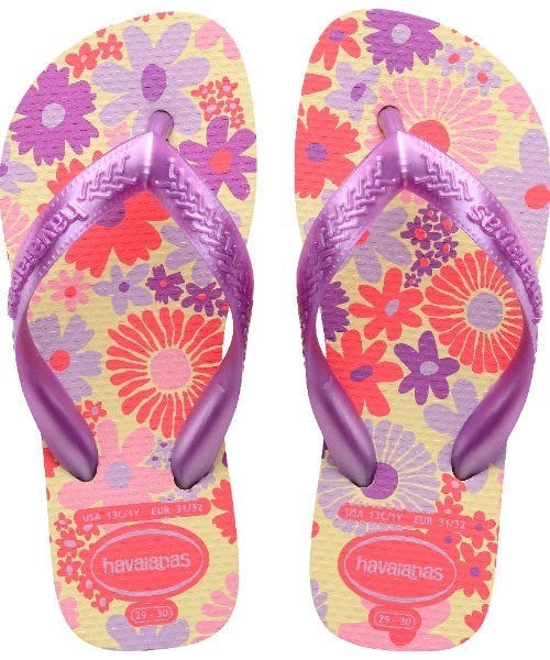 havaianas（ハワイアナス）の「havaianas (ハワイアナス) / Kids Flores キッズ サンダル ラバービーチサンダル（サンダル・キッズ・ベージュ/ピンク/ローズ・20/18/17/19/16）」の2枚目の写真