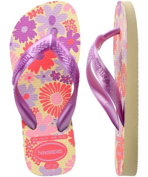 havaianas（ハワイアナス）の「havaianas (ハワイアナス) / Kids Flores キッズ サンダル ラバービーチサンダル（サンダル・キッズ・ベージュ/ピンク/ローズ・20/18/17/19/16）」の4枚目の写真
