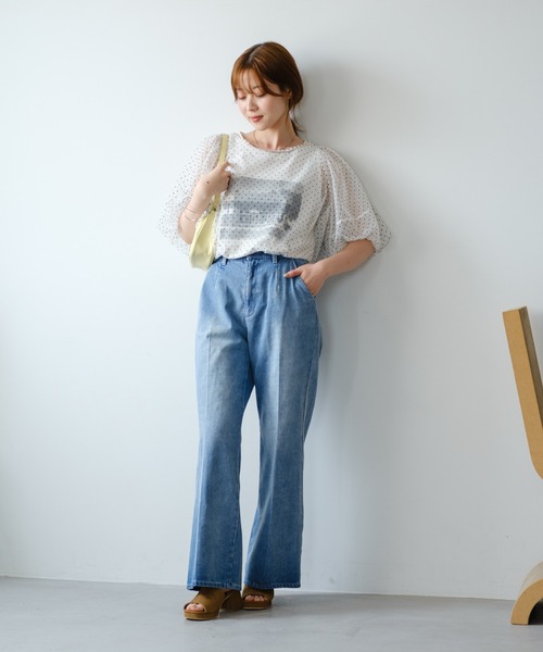 Kastane（カスタネ）の「B タンク付きドットチュールブラウス（シャツ/ブラウス・レディース・ブラック/アイボリー/ホワイト・FREE）」の8枚目の写真