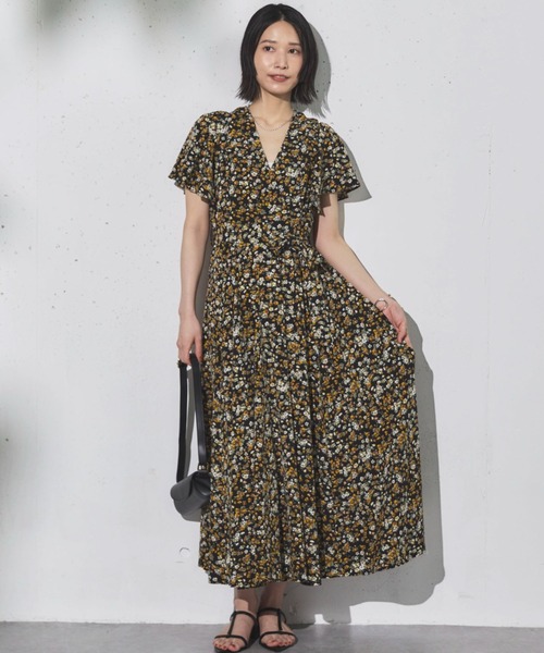 カシュクールワンピースTOUJOURS 楽天市場】トゥジュー TOUJOURS リネンフラワープリント