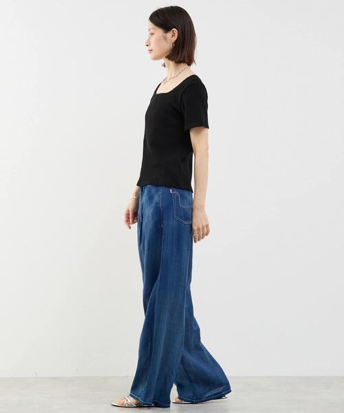 SOFFITTO(ソフィット)の「シアーデニムパンツ(デニムパンツ・レディース・インディゴブルー/ケミカルウォッシュ・S/L/M)」の19枚目の写真