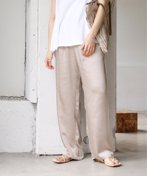 notch.（ノッチ）の「◆ 股下丈が選べる ◆カラーサテンパンツ（その他パンツ・レディース・ライトグレー/ブラック/ベージュ/ネイビー・TM/M）」の17枚目の写真