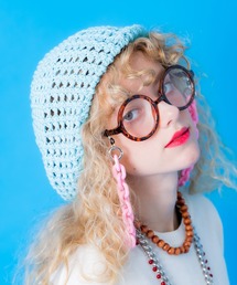 an meets zakka（アンミツザッカ）の「an meets zakka 編み込みリネンニットベレー帽（ハンチング/ベレー帽）」