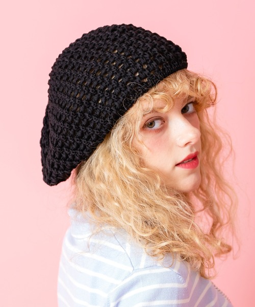an meets zakka(アンミツザッカ)の「an meets zakka 編み込みリネンニットベレー帽(ハンチング/ベレー帽・レディース・ピンク/レッド/ブラウン/ホワイト/イエロー/ネイビー/ベージュ/ライトブルー/ブラック/ワイン/カーキ/グレー・FREE)」の3枚目の写真