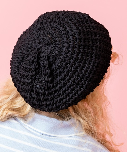 セール】an meets zakka 編み込みリネンニットベレー帽（ハンチング