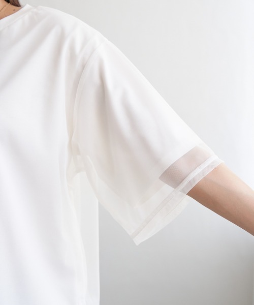 ikka（イッカ）の「チュールレイヤードプルオーバー（Tシャツ/カットソー・レディース・チャコールグレー/オフホワイト/ライトグレー・M/L/S）」の16枚目の写真