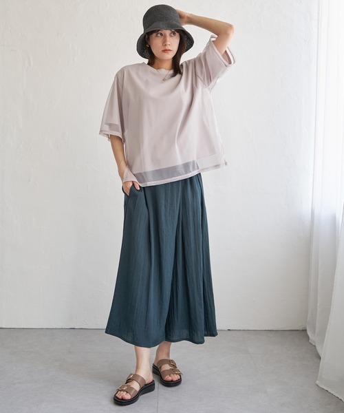 ikka（イッカ）の「チュールレイヤードプルオーバー（Tシャツ/カットソー・レディース・チャコールグレー/オフホワイト/ライトグレー・M/L/S）」の7枚目の写真