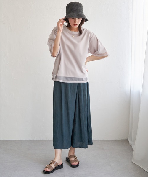 ikka（イッカ）の「チュールレイヤードプルオーバー（Tシャツ/カットソー・レディース・チャコールグレー/オフホワイト/ライトグレー・M/L/S）」の8枚目の写真