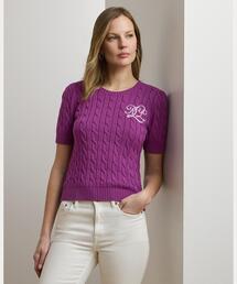 LAUREN RALPH LAUREN ジオストライプ ショートスリーブセーター セール】ストライプド ショートスリーブ セーター（ニット