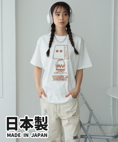 PEANUTS(ピーナッツ)の「☆日本製★ PEANUTS 半袖Tシャツ(Tシャツ/カットソー・レディース・ホワイト/ホワイト系その他/ブラック/ブラック系その他2/ブラック系その他/ホワイト系その他2・M/L/XL)」の3枚目の写真
