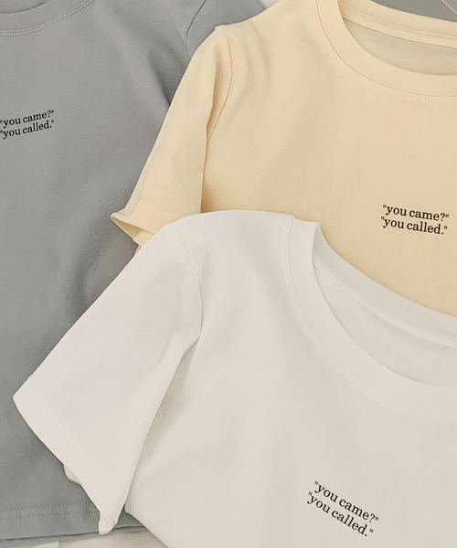 LOWO（ロワ）の「綿混英字プリントTシャツ カットソー（Tシャツ/カットソー・レディース・ホワイト/ブルー/アイボリー・FREE）」の11枚目の写真