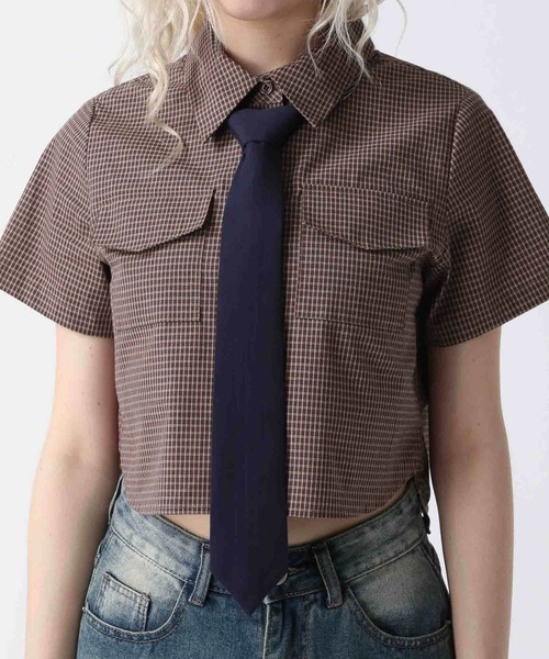 FOREVER 21(フォーエバー トゥエンティーワン)の「【2025SS】タイ付きチェックシャツ(シャツ/ブラウス・レディース・ブラウン/ブラック/レッド・FREE)」の22枚目の写真