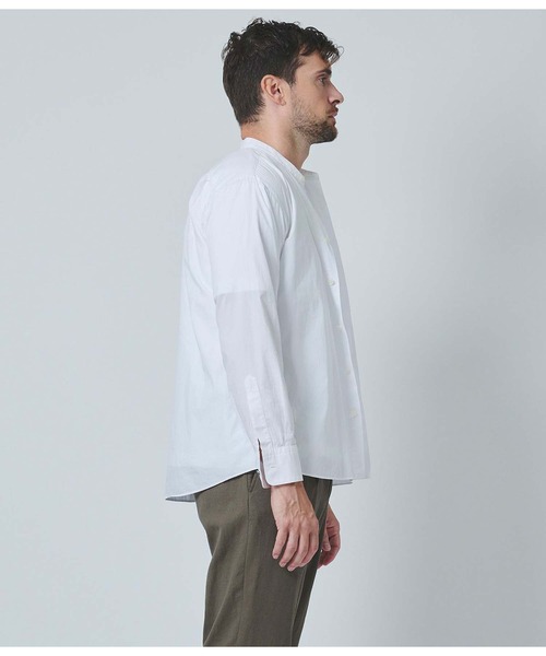 junhashimoto（ジュンハシモト）の「BANDCOLLAR SHIRT（シャツ/ブラウス・メンズ・ネイビー/ホワイト・2/3/4）」の4枚目の写真