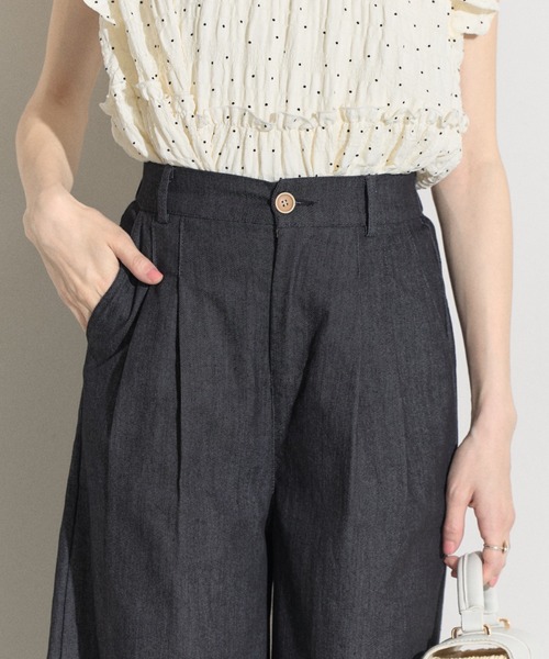 tocco closet(トッコ クローゼット)の「【ZOZO限定】タック入りワイドパンツ(その他パンツ・レディース・ブラック/ネイビー/ライトグレー・M)」の7枚目の写真
