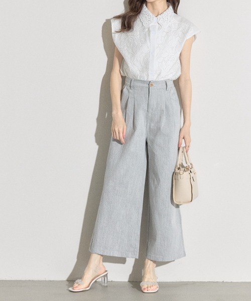 tocco closet(トッコ クローゼット)の「【ZOZO限定】タック入りワイドパンツ(その他パンツ・レディース・ブラック/ネイビー/ライトグレー・M)」の9枚目の写真