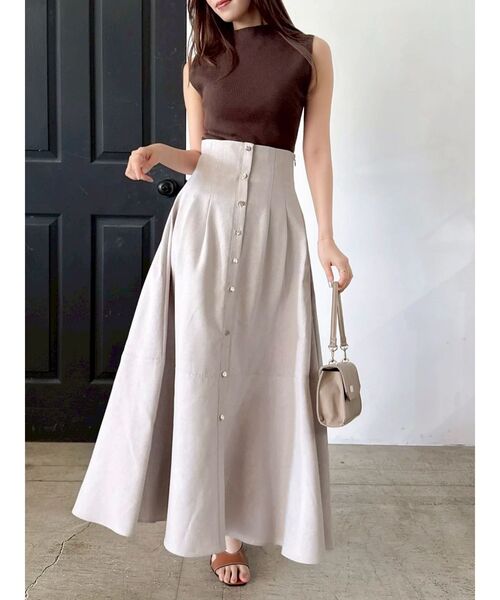 dazzlin（ダズリン）の「ハイウエストエアリースカート（スカート・レディース・アイボリー/インディゴブルー/ブラウン・SMALL/MEDIUM）」の8枚目の写真