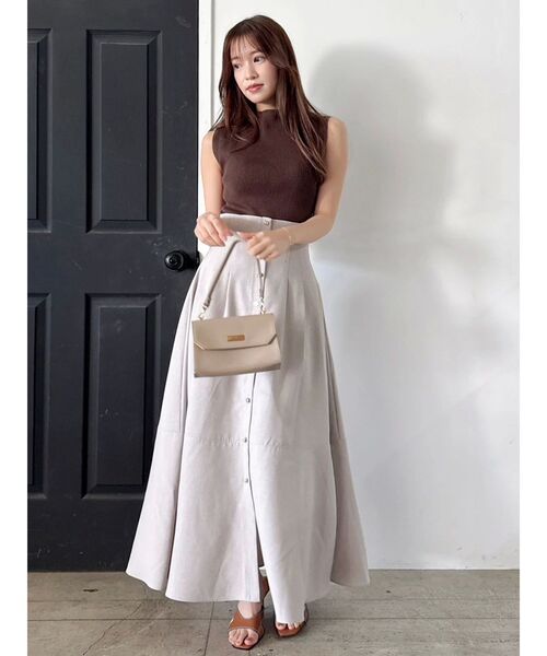 dazzlin（ダズリン）の「ハイウエストエアリースカート（スカート・レディース・アイボリー/インディゴブルー/ブラウン・SMALL/MEDIUM）」の9枚目の写真