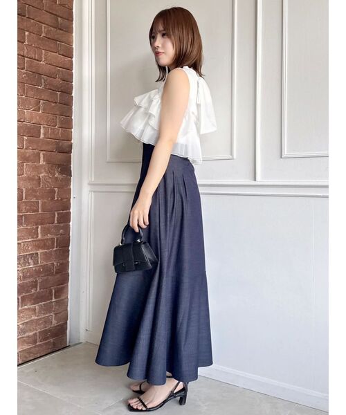 dazzlin（ダズリン）の「ハイウエストエアリースカート（スカート・レディース・アイボリー/インディゴブルー/ブラウン・SMALL/MEDIUM）」の17枚目の写真