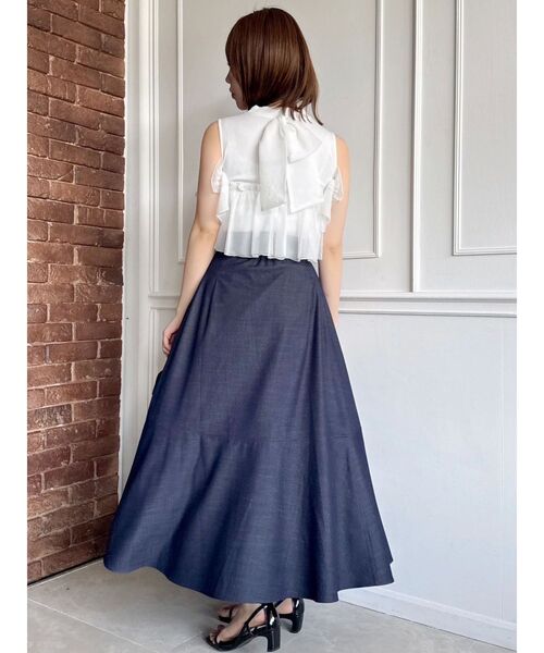 dazzlin（ダズリン）の「ハイウエストエアリースカート（スカート・レディース・アイボリー/インディゴブルー/ブラウン・SMALL/MEDIUM）」の18枚目の写真