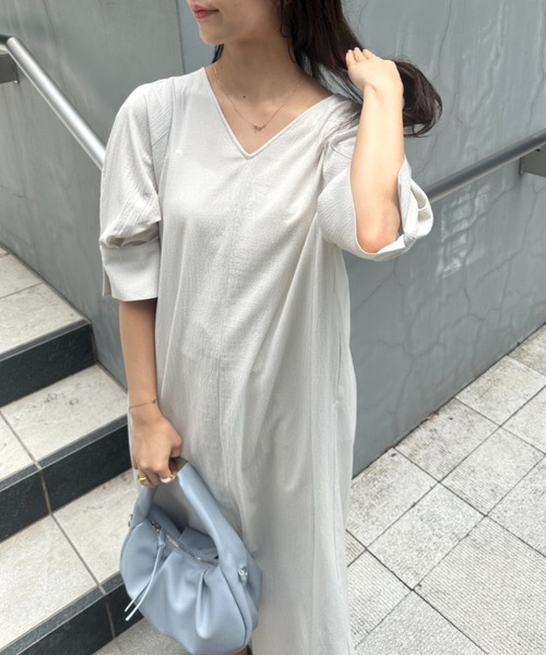 セール】シャーリングリボン2WAYワンピース（ワンピース）｜A