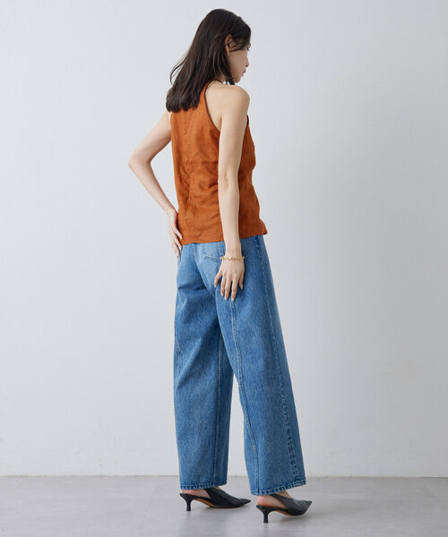 Drawing Numbers（ドローイング ナンバーズ）の「【Drawing Numbers】フレンチリネンホルターブラウス（シャツ/ブラウス・レディース・グレー/ブラック/ブラウン/レッド・38）」の6枚目の写真