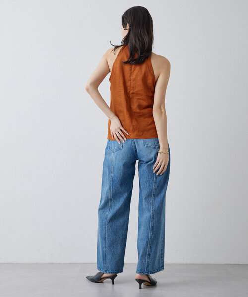 Drawing Numbers（ドローイング ナンバーズ）の「【Drawing Numbers】フレンチリネンホルターブラウス（シャツ/ブラウス・レディース・グレー/ブラック/ブラウン/レッド・38）」の7枚目の写真