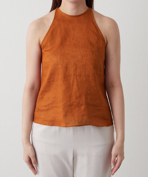 Drawing Numbers（ドローイング ナンバーズ）の「【Drawing Numbers】フレンチリネンホルターブラウス（シャツ/ブラウス・レディース・グレー/ブラック/ブラウン/レッド・38）」の9枚目の写真