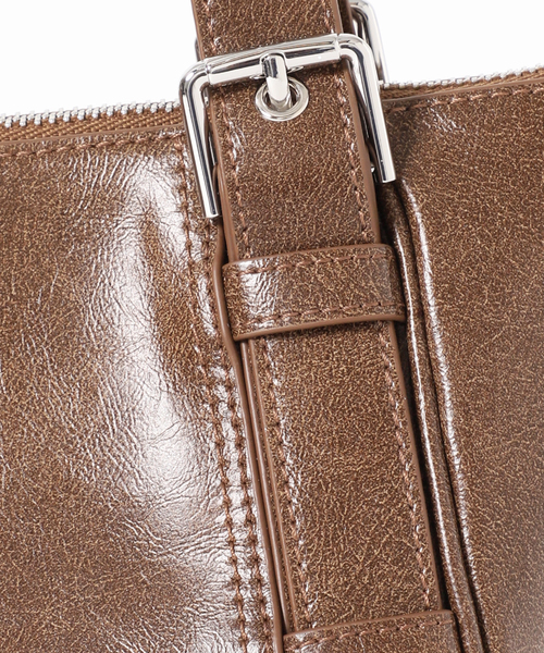 U by SPICK&SPAN（ユーバイスピックアンドスパン）の「STAND OIL/スタンドオイル BOAT BAG（ハンドバッグ・レディース・ブラウン/ブラック・FREE）」の8枚目の写真