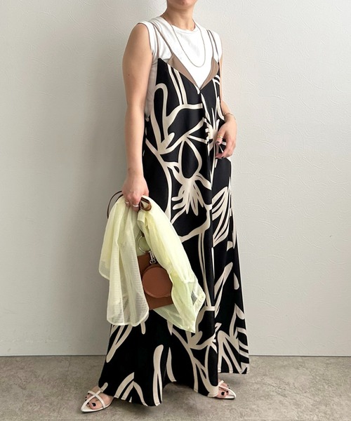 LHELBIE(レルビエ)の「レイヤードライクキャミワンピース(ワンピース・レディース・ネイビー/ブラック/グリーン・M)」の14枚目の写真