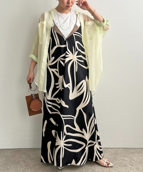 LHELBIE(レルビエ)の「レイヤードライクキャミワンピース(ワンピース・レディース・ネイビー/ブラック/グリーン・M)」の18枚目の写真