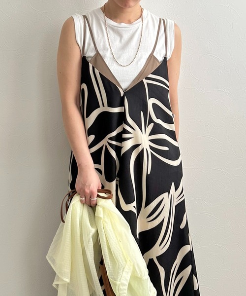 LHELBIE(レルビエ)の「レイヤードライクキャミワンピース(ワンピース・レディース・ネイビー/ブラック/グリーン・M)」の21枚目の写真