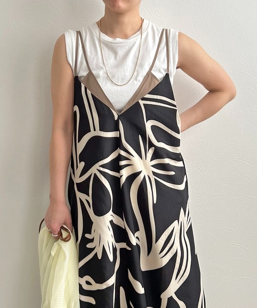 LHELBIE(レルビエ)の「レイヤードライクキャミワンピース(ワンピース・レディース・ネイビー/ブラック/グリーン・M)」の22枚目の写真