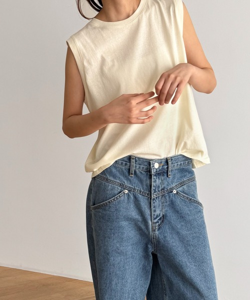 CANAL JEAN（キャナルジーン）の「El mar　クールコットンワイドタンク（タンクトップ・レディース・ホワイト/イエロー/ブラック・ONE SIZE）」の12枚目の写真