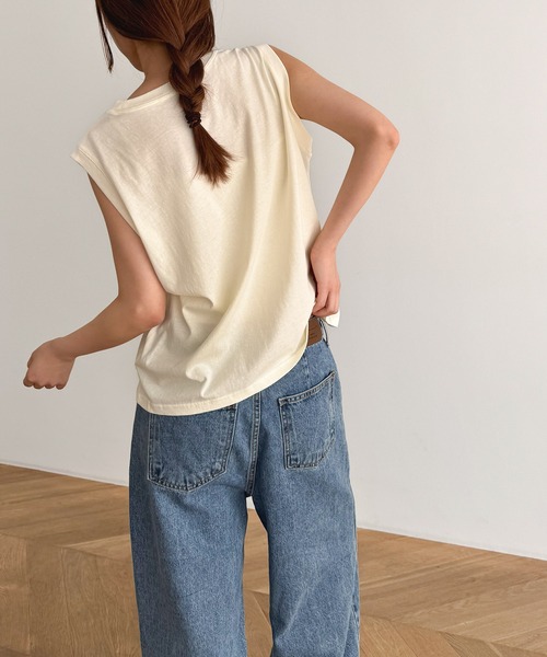 CANAL JEAN（キャナルジーン）の「El mar　クールコットンワイドタンク（タンクトップ・レディース・ホワイト/イエロー/ブラック・ONE SIZE）」の13枚目の写真