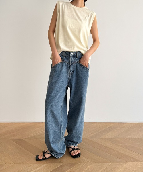 CANAL JEAN（キャナルジーン）の「El mar　クールコットンワイドタンク（タンクトップ・レディース・ホワイト/イエロー/ブラック・ONE SIZE）」の14枚目の写真