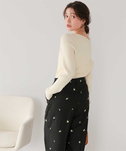 titivate（ティティベイト）の「ウォッシャブルボートネックニット（ニット/セーター・レディース・アイボリー/レッド/グレイッシュベージュ/ネイビー/チャコール・M/L/S）」の10枚目の写真
