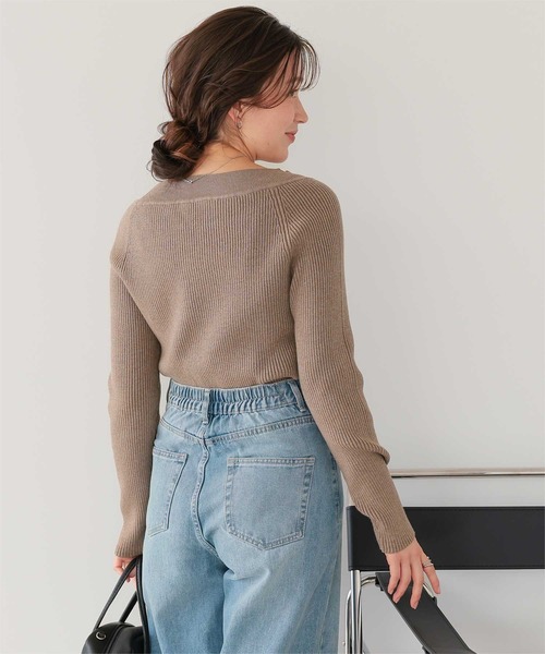 titivate（ティティベイト）の「ウォッシャブルボートネックニット（ニット/セーター・レディース・アイボリー/レッド/グレイッシュベージュ/ネイビー/チャコール・M/L/S）」の15枚目の写真