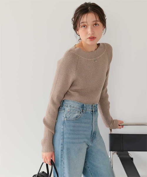 titivate（ティティベイト）の「ウォッシャブルボートネックニット（ニット/セーター・レディース・アイボリー/レッド/グレイッシュベージュ/ネイビー/チャコール・M/L/S）」の17枚目の写真
