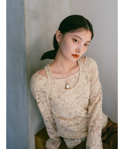 sahara(サハラ)の「Layered Lace Top/レイヤードレーストップ(その他トップス・レディース・ブラック/ベージュ/ブラウン・FREE)」の14枚目の写真