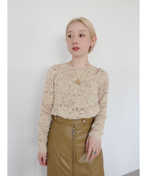 sahara(サハラ)の「Layered Lace Top/レイヤードレーストップ(その他トップス・レディース・ブラック/ベージュ/ブラウン・FREE)」の20枚目の写真