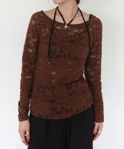 sahara(サハラ)の「Layered Lace Top/レイヤードレーストップ(その他トップス・レディース・ブラック/ベージュ/ブラウン・FREE)」の9枚目の写真